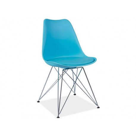 Chaise avec pieds métal TIM bleu, jaune, rouge, noir ou gris