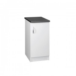 Meuble de cuisine bas 1 porte 40 cm OXANE laqué brillant avec 1 étagère