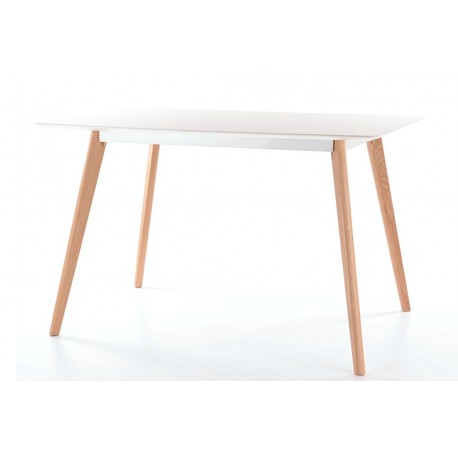 Table MILAN plateau blanc MDF style scandinave