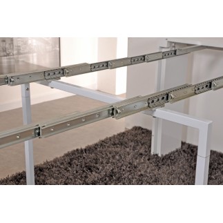 Table extensible ALGA blanc laqué différentes positions