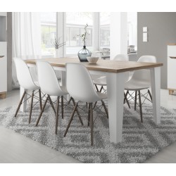 Table LIER couleur blanc et bois style scandinave