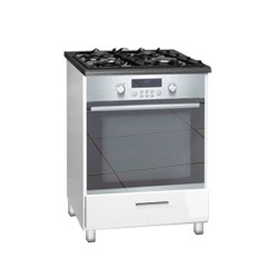 Meuble pour four encastrable et plaque de cuisson 60 cm TARA blanc avec pieds réglables