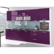 Cuisine complète 320 cm TARA avec colonne four encastrable aubergine violet