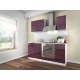 Cuisine complète 1m80 LOFT laqué haute brillance aubergine violet moderne et tendance