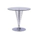 Table de designer COSMO en fil d'acier avec plateau en verre