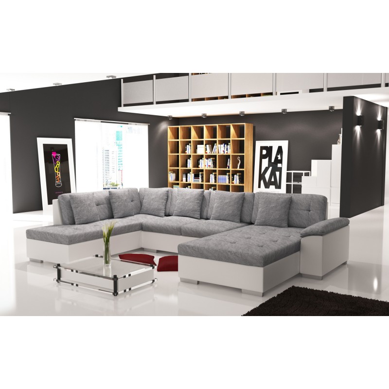 canap dangle panoramique smile tissu et simili cuir gris et noir ultra moderne - Canape Moderne Pas Cher canap dangle panoramique smile tissu et simili cuir gris et noir ultra moderne - Canape Moderne Pas Cher