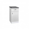 Meuble de cuisine bas 1 porte 60 cm OXANE laqué brillant avec 1 étagère, 1 tiroir
