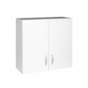 Meuble de cuisine haut 2 portes 80 cm OXANE laqué brillant avec 1 étagère