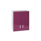 Meuble de cuisine haut 2 portes 80 cm OXANE laqué brillant avec 1 étagère