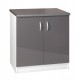Meuble de cuisine bas 2 portes 80 cm OXANE laqué brillant 