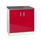 Meuble de cuisine bas 2 portes 80 cm OXANE laqué brillant 