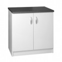 Meuble de cuisine bas 2 portes 80 cm OXANE laqué brillant 