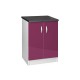 Meuble de cuisine bas 2 portes 80 cm OXANE laqué brillant 