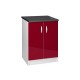 Meuble de cuisine bas 2 portes 80 cm OXANE laqué brillant 