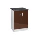 Meuble de cuisine bas 2 portes 80 cm OXANE laqué brillant 
