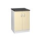 Meuble de cuisine bas 2 portes 80 cm OXANE laqué brillant 