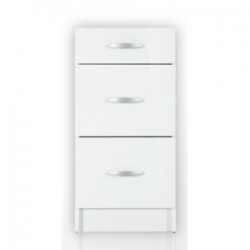 Meuble de cuisine bas 3 tiroirs 40 cm OXANE laqué brillant avec 3 tiroirs