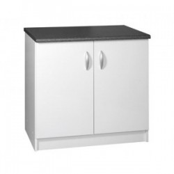 Meuble de cuisine bas 2 portes 90 cm OXANE laqué brillant avec 1 étagère