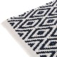 Tapis motifs ethniques en coton bleu et blanc 80 x 50 cm