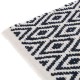 Tapis motifs ethniques en coton bleu et blanc 80 x 50 cm