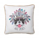 Coussin bouledogue FREE II en coton 45 x 45 cm