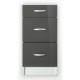 Meuble de cuisine casserolier bas 3 tiroirs 60 cm OXANE laqué brillant