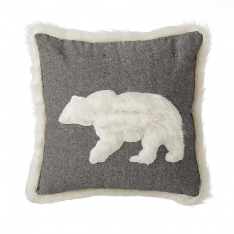 Coussin POLAR BEAR gris 45 x 45 cm