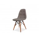 Chaise scandinave AXEL II gris chiné aspect boutonné