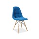 Chaise scandinave AXEL III en velours aspect boutonné