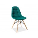 Chaise scandinave AXEL III en velours aspect boutonné