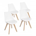 Lot de 4 chaises scandinaves blanches IJIE