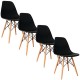Lot de 4 chaises nordiques EMI design noir style scandinave