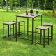 Lot de table + 4 tabourets avec repose-pied manger debout