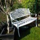 RISA - Banc de jardin en aluminium blanc 2 places