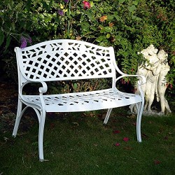 RISA - Banc de jardin en aluminium blanc