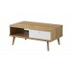 Table basse scandinave PRIMO avec pieds en bois et tiroir de rangement