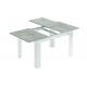 Table extensible KENDA plateau couleur béton gris et pieds blanc 140 - 190 cm