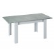 Table extensible KENDA plateau couleur béton gris et pieds blanc 140 - 190 cm