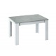 Table extensible KENDA plateau couleur béton gris et pieds blanc 140 - 190 cm