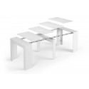 Table extensible ALGA blanc brillant, gris ou bois 