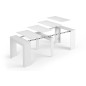 Table extensible ALGA blanc brillant, gris ou bois Table extensible ALGA blanc brillant, gris ou bois