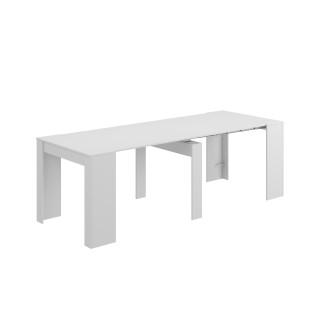 Table extensible ALGA blanc laqué différentes positions