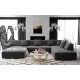 Canapé d'angle panoramique en u ATIS moderne et design en tissu tendancegris et noir ou blanc