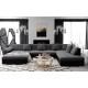 Canapé d'angle panoramique en u ATIS moderne et design en tissu tendancegris et noir ou blanc