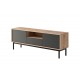 Meuble télé industriel 154 cm avec tiroir, portes et niche de rangement