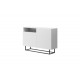 Commode industrielle ENJOY 120 cm 2 portes bois, gris ou blanc