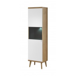 Vitrine de 50 cm PRIMO scandinave bois et blanc