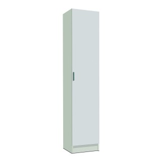 AMORIO - Armoire multifonction 1 porte. Dim. 37 x 37 x 180 cm. Mélaminé Blanc
