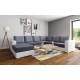 magnifique Canapé d'angle 6 places OARA blanc en cuir PU eclatant