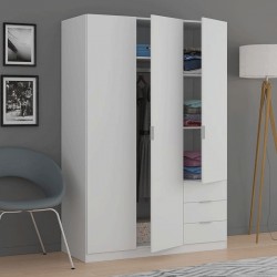 Armoire Garde-robe 3 portes 3 tiroirs